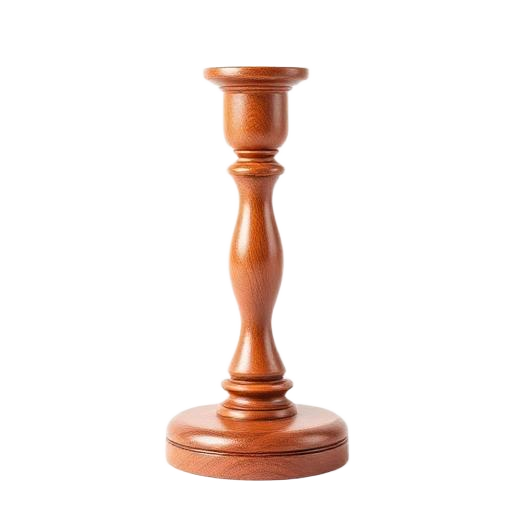 Wood-turned candlestick