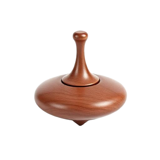 Wood-turned spinning top