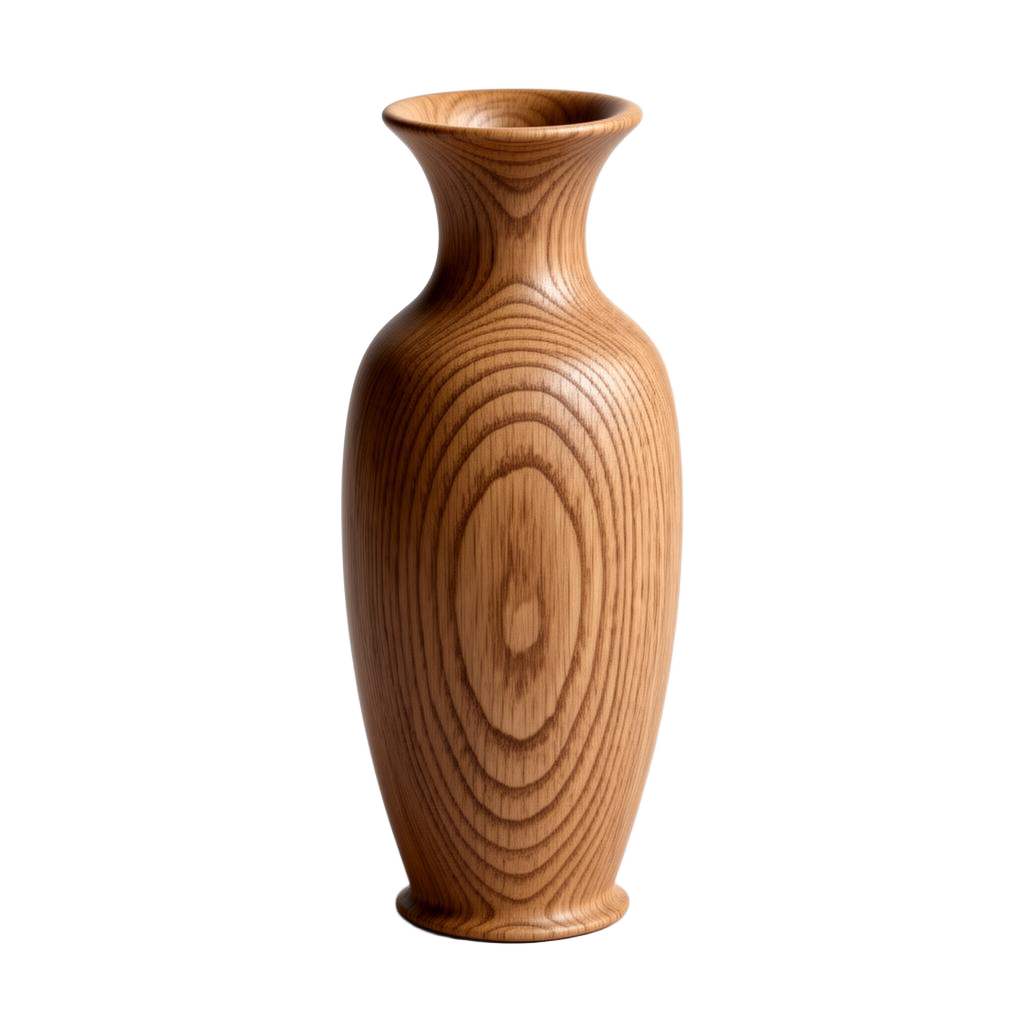 Handcrafted wooden vase